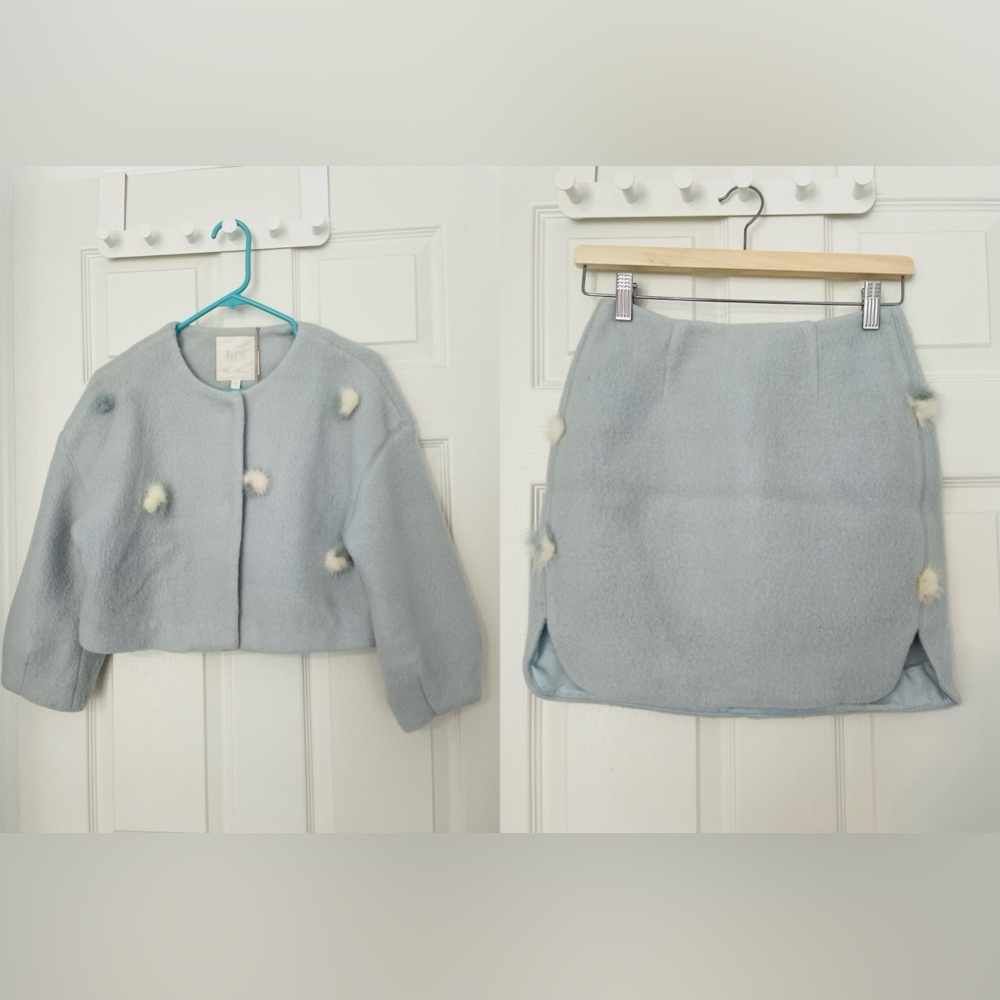 In's wool coat and skirt two piece set